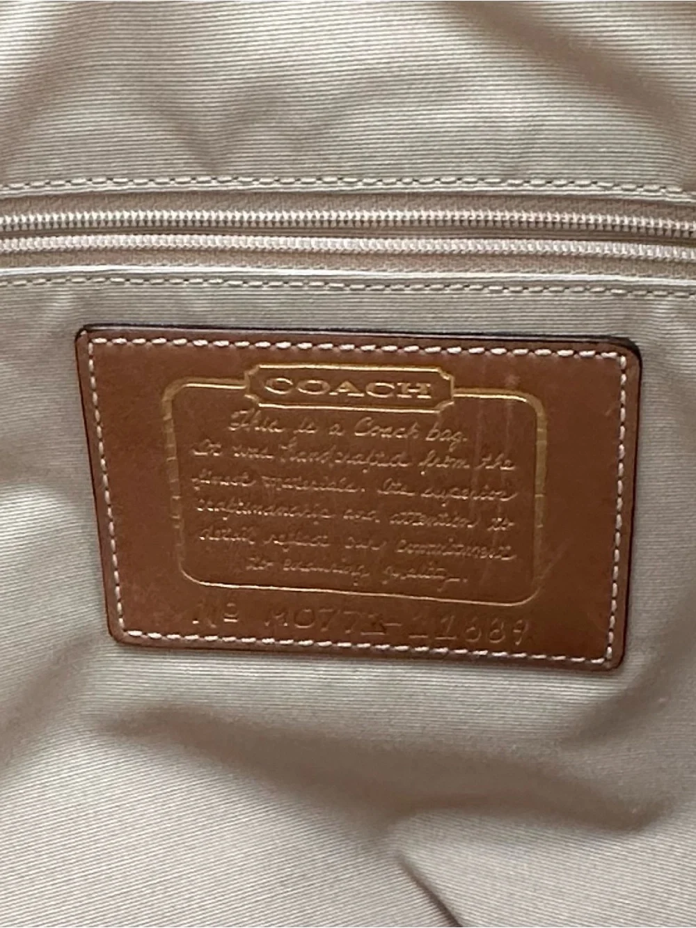Vintage Y2K Coach Canvas Signature Shoulder Hobo Bag in Brown and Cream